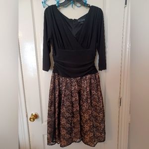 Jessica Howard Black and Tan semi formal dress